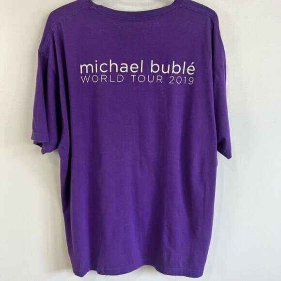 Michael Buble World Tour 2019 Purple Short Sleeve T-Shirt Men’s XL - Picture 4 of 6